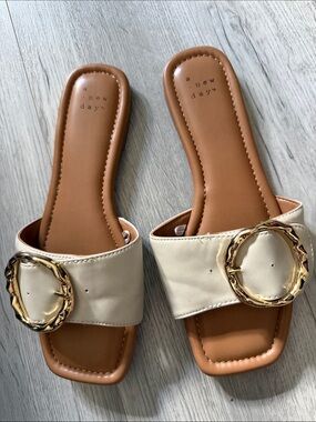 A New Day  cream slides  size 7.5